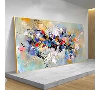 AEXOIO Moderna arte astratta su tela, poster, stampe di dipinti a olio con blocchi colorati, quadri da parete per soggiorno, decorazioni murali senza cornice 86x193cm/34x76in