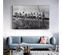 AEXOIO Nel 1932 durante il pranzo su un grattacielo New York Builders Wall Art Print Canvas Painting Wall Art Pictures for Living Room (95x152cm/37x60in/Senza cornice)