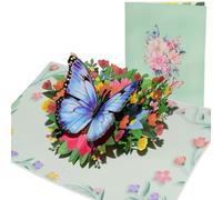 AEYAKA Biglietto Pop-Up 3D Farfalle - Biglietto d'Auguri con Ali Dorate, Inclusa Cartolina e Busta per Compleanno, Anniversario e Altro - Donna, Moglie, Mamma, Nonna, Sorella, Amica - Verde