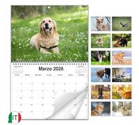 AEYAKA Calendario da Parete 2026 con Cani Foto e Adorabili di, Formato A3 Aperto, Planner per Casa e Ufficio, Idea Regalo per Gli Amanti dei Cani Italiano