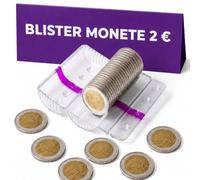 AF® - 100 Blister Monete 2 euro, Pack 100 Blister per Monete 2 euro | Formato europeo, Organizza e protegge i tuoi contanti, Conta Monete Euro, Porta Monete plastica, Blister per Monete