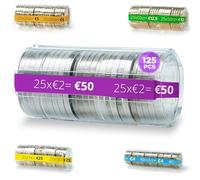 AF® - 125 Blister Monete 2 euro, Pack 125 Blister per Monete 2 euro | Formato europeo, Organizza e protegge i tuoi contanti, Conta Monete Euro, Porta Monete plastica, Blister per Monete