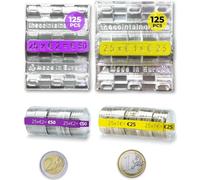 AF® - 250 Blister Monete, 250 Blister Monete 1 e 2 euro | Formato europeo, Organizza e protegge i tuoi contanti, Conta Monete Euro, Porta Monete plastica, Blister Monete euro