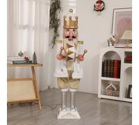 AFAGUEEUPD Ornamento Natalizio a Forma di Soldato schiaccianoci da 160 cm/5,25 Piedi, Dotato di luci e Braccio Musicale, Oscillazione Automatica per Giardino, Prato, Veranda e Feste di Natale D2