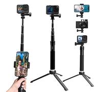 AFAITH Bastone per selfie per GoPro Hero 11 10 9 8 7 6 5 4 Mini Max Session, Insta360, DJI OSMO Action Camera, in lega di alluminio GoPro Selfie Stick con treppiede stabile impermeabile monopiede