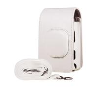 AFAKEREPPV Borsa a mini telecamera morbida retrò PU. Custodia in pelle for tracolla Borsa for fotocamera istantanea adatta for Fujifilm Instax Mini Liplay Borse per fotocamere digitali(Smokey White)