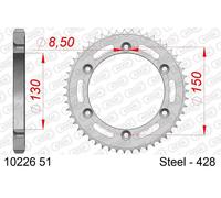 Afam Corona standard 10226 in acciaio, passo 428