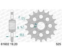Afam 61602 Front Sprocket Argento 19t