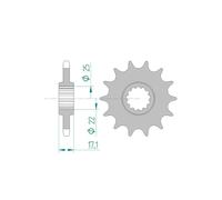 Afam 20405 And Rubber Front Sprocket Argento 15t