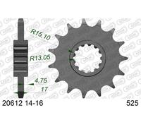 Afam 20612 And Rubber Front Sprocket Argento 16t