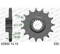 Afam 52900 And Rubber Front Sprocket Argento 15t