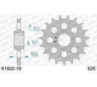 Afam 61602 Front Sprocket Argento 19t
