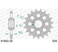 Afam Pignone catena 61602-20 Argento 20 denti, passo 525, acciaio
