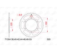 AFAM Pignone anteriore in acciaio senza rumore - 520