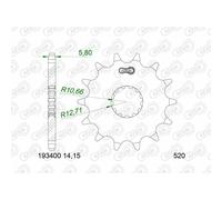 AFAM Pignone anteriore standard in acciaio - 520