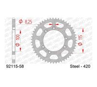 Fantic Corona AFAM 92115-58 - acciaio argento 58 denti Passo 420 per 50 Caballero/Motard 2006-2015