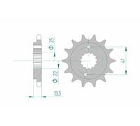 20507-14 PIGNONE TRASMISSIONE DC AFAM 14 DENTI 525 HONDA XL 650 V TRANSALP 2005
