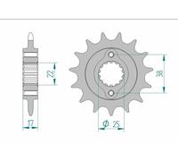 Afam 52612 Front Sprocket Argento 15t