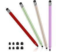 Afaneep Pennino per tablet per tutti i tablet, 4 pezzi, pennino touch screen ad alta sensibilità 2 in 1, in gomma, per tutti gli smartphone/tablet Samsung iPhone i-Pad, con 8 punte di ricambio
