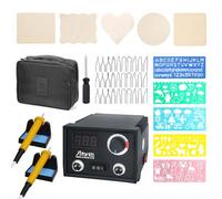 Afantti Kit Pirografo Bruciare Legno Set Macchina Pirografia Professionale | Doppia Penna | Temperatura Regolabile | 30 Punte | per Adulti Principianti Incidere Cuoio Pelle in Arti Artigianato