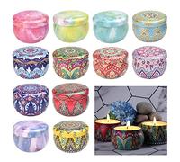 AFASOES 12 Pz Barattoli di Latta per Candele Barattoli vuoti per candele Contenitori per Candele Vasetti per Candele Fai da Te Lattine Candela da Viaggio per Artigianato Spezie Gioielli Candele