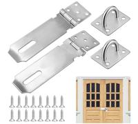 AFASOES 2 Pz Chiavistello Blocca Porta Lucchetto per Porta in Acciaio Inox Serratura per Porta in Acciaio Inox da 12,5 cm con Chiusura a Gancio per Camera da Letto, Armadio