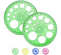 AFASOES 2 Pz Goniometro a 360 Gradi Goniometro Rotondo Completo Trasparente Goniometro Circolare in Plastica 11,5cm Goniometro da 360 Gradi Strumento di Misurazione per Casa, Ufficio, Scuola