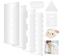AFASOES 7 Pz Raschietto Liscia per Torta Grande in Acrilico Raschietto per Crema Torta Raschietto per Torte in Acrilico Trasparente Pettini per Decorazione di Torte per Decorare Dolci e Torte