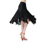 AFAVOM Gonne da ballo per le donne da sala da ballo lungo swing valzer latino salsa danza del ventre gonna flamenco abito costume, nero, Taglia Unica