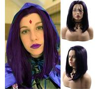 AFBeauty Parrucca viola corta misto Bob viola sintetico pizzo frontale senza colla parrucca realistica pre-pizzicata parrucca capelli naturali afro parrucche per donne nere Drag Queen Anime Cosplay