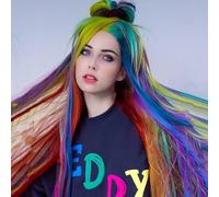 AFBeauty Parrucche da sirena da donna lunghe e dritte senza colla, parrucca sintetica arcobaleno con capelli veri, rosa, blu, verde, arancione, zenzero, lavanda, rosso, giallo, pizzo frontale, per