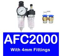 AFC2000 1/4" Porta FRL Union Compressore Trattamento Aria Filtro Regolatore Pressione Combinazione Lubrificatore Combinazioni Separatore Olio(AFC2000 PC4-02)