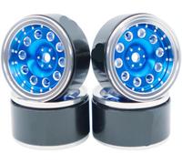 AFCAHEH for RC 1.0 Ruote Beadlock Offset -2 Cerchi in Alluminio for AX24 1/18 TRX4M Tutte Le Ruote for Auto cingolate in Scala 1/24 SCX24(Blue Silver)