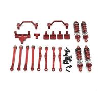 AFCAHEH Set di Accessori for Auto telecomandate, Telaio di Sospensione dell'asta, Sedile dell'asta del servo, Kit Ammortizzatore for ricambi Auto RC C64 C74-1 JA11(Rood)