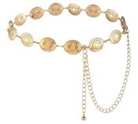 AFCJLTO 1 pezzo Cintura bohémien in metallo con catena a margherita traforata, Cintura da Donna in Metallo con Catena a Margherita, Stile Bohémien Regolabile per Abiti e Concerti Country, Colore Oro