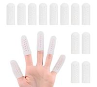 AFCJLTO 12 Pezzi Protezioni per Dita in Silicone, Gel Manicotti per Dita, Proteggi Dita, Protezioni per Dita in Gel, Proteggi Dita e Pollici, Gel Manicotti per Dita, Copridito in Silicone, Bianco