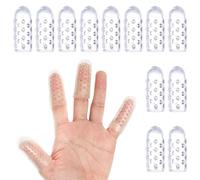 AFCJLTO 12 Pezzi Protezioni per in Silicone, Gel Manicotti per Proteggi, Protezioni, Proteggi e Pollici, Gel Manicotti per Dita, Copridito in Silicone, Trasparente