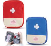 AFCJLTO 2 Pezzi Kit di Medicina da Viaggio, Kit di Pronto Soccorso Portatile, Borsa Porta Medicine da Viaggio, Mini Borsa di Pronto Soccorso, per Situazioni di Emergenza a Casa(Rojo, Azul)