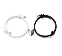 AFCJLTO 2pcs Braccialetti Magnetici Uomo Donna, Magnete Anima Gemella, Bracciali Coppia, Amore Magnete Intrecciato a Mano Corda Braccialetti, Coppia Regolabile, Anniversari, San Valentino e Natale