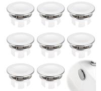 AFCJLTO 8 pcs Tappi di Troppo Pieno per Lavello, Anelli per Troppopieno per Lavello, Copertura Rotonda Deco per Scarico di Troppo Pieno,per Cucina e Bagno, Anello Straripamento, Design Pratico