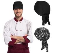 AFCJLTO Cappello Cuoco Traspirante,Kit da 2 pezzi con Regolazione Elastica, Capp