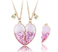 AFCJLTO Collana BFF per 2, 2 Pz Collana Cuore Spezzato Collana Amicizia per 2 Collane per Bambine e Ragazze Collana Dell'amicizia Gioielli Regalo per Ragazze