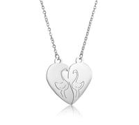 AFCJLTO Gioielli Collana, Amicizia da Uomo Donna Coppia con Ciondolo, Collana con Ciondolo Puzzle,Cuore in Acciaio Inossidabile Best Friends Regalo amici