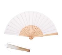 AFCJLTO Ventagli Pieghevoli Bianchi in bambù, per Regali Gli Invitati Bomboniera Nascita Regalo Ospiti Baby Shower Ventagli Matrimonio, Parete o come Accessorio per Eventi Speciali