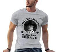 AFCURBU I Hate Rude Behavior in a Man I Wont Tolerate it Woodrow Call T-Shirt Grey XL