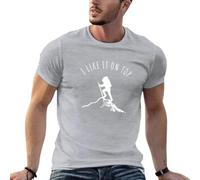 AFCURBU I Like It On Top - Hiking & Mountain Climbing Pride T-Shirt Grey XXL