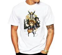 AFCURBU K-On Novelty T-Shirt Mens Letters White Color Anime K-On T Shirt White S