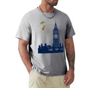 AFCURBU Mary Poppins And Big Ben Linocut T-Shirt Grey M