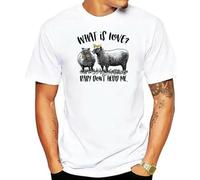 AFCURBU Men t Shirt Sheep- What is Love Tshirts White XXL
