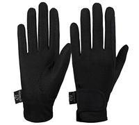 AFE Guanti da equitazione da donna, in pelle sintetica, tessuto elasticizzato nero, rosa, viola, lilla (nero, S)